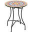 Table mosaïque ronde, table de jardin ronde, rouge