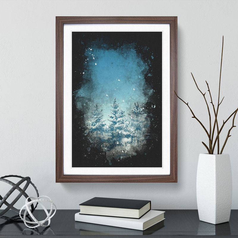 Winter Forest Vol.9 Paint Splash - Picture Frame Graphic Art, 36cm H x 27cm W x 2cm D, Walnut