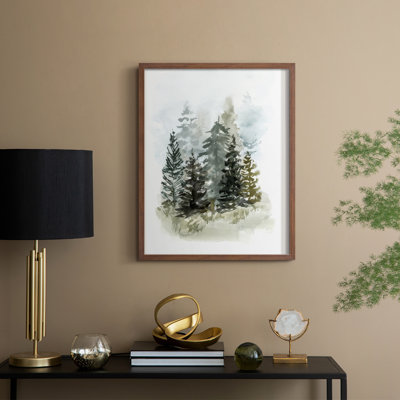 «Washy Treeline I», reproduction encadrée - bois massif