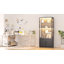  67” Display Cabinet with Glass Doors, 4-Tier Curio Cabinet with 2 Removable Glass Shelves and Dimmable LED Lighting -184872837