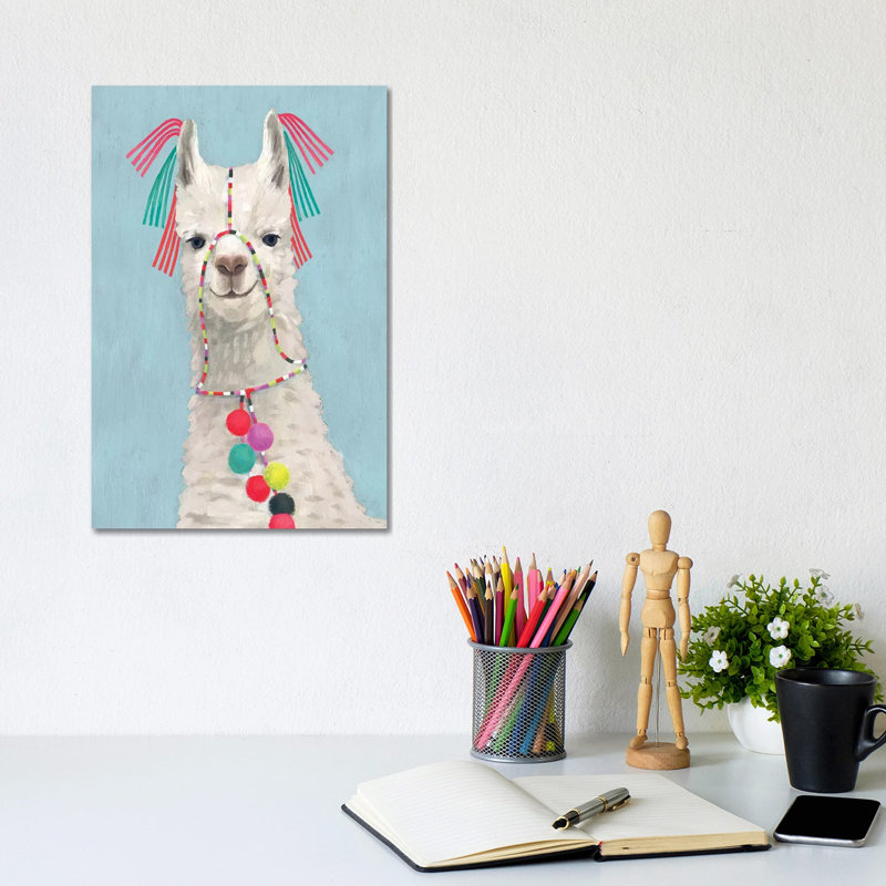 Adorned Llama II by Victoria Borges - Wrapped Canvas Print, 20.32 cm H x 30.48 cm W