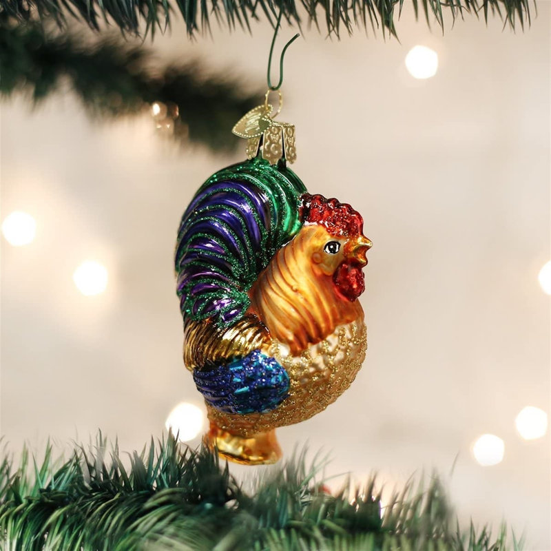 Ornement figurine suspendu coq