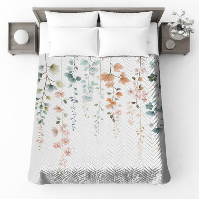 Couvre-lit suspendu fleurs pastel nature