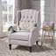 Fauteuil inclinable en tissu capitonné gris clair