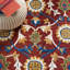 Tapis oriental en laine / coton touffeté à la main Blossom - rouge / bleu / beige-1985985878