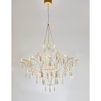 49 - Light Gold LED Crystal Pendant