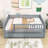 Wood Daybed with Twin Trundle and Guardrails-537538285-537538288
