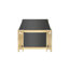 Table basse moderne avec verre trempé spacieux et base en acier inoxydable doré, centre de salon fonctionnel en acier, élégant-954058894-954058895