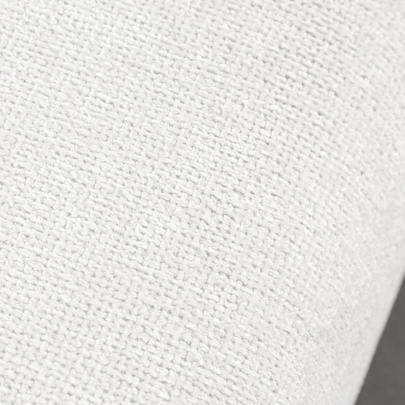 Aukeem Upholstered Ottoman, White Chenille