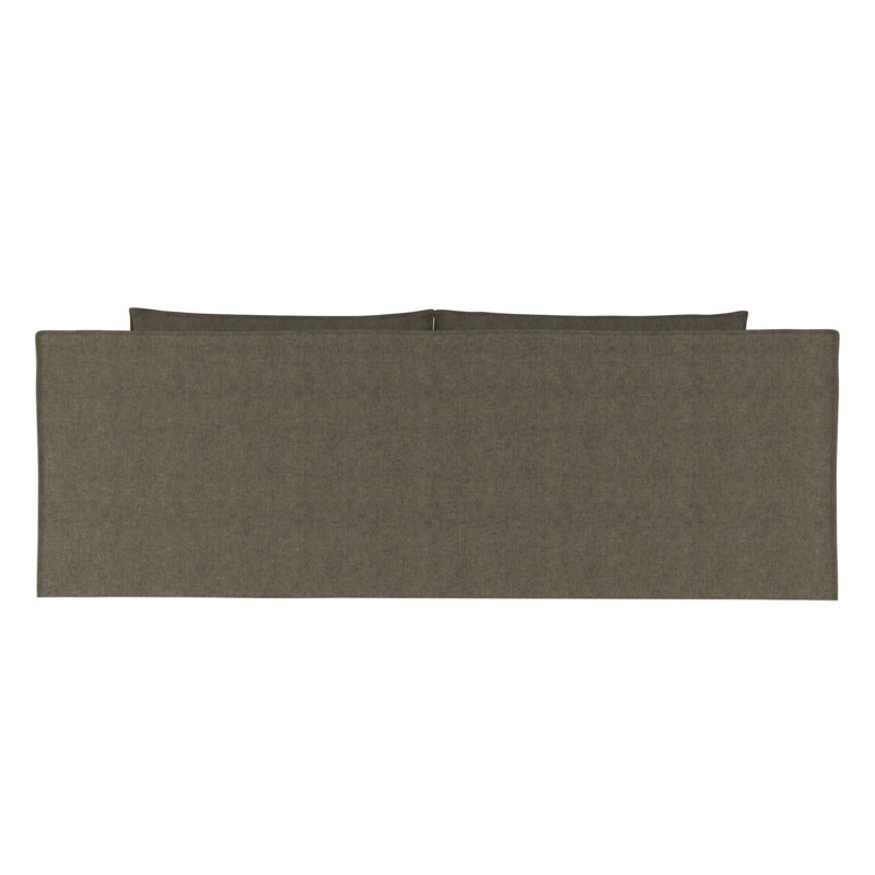 Mulberry Square Track-Arm Loveseat with Flange Seam, 33" H x 72" W x 45" D, Plush Velvet Graphite, Natural