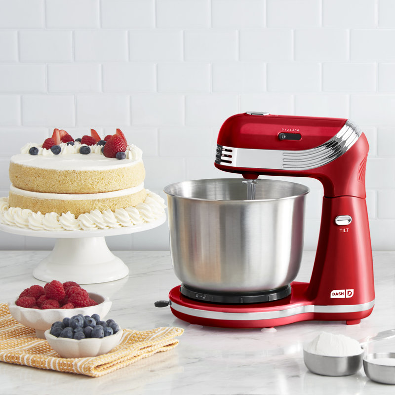 Dash Mixers 6 Speed 2.5 Qt. Stand Mixer, Red