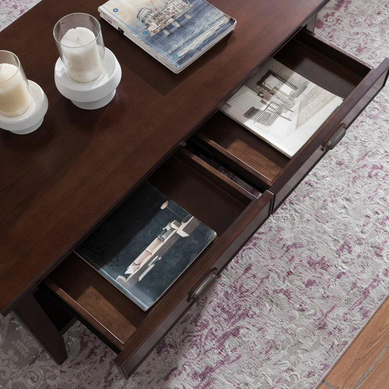 Laurent Solid + Manufactured Wood Coffee Table, Chocolate Cherry