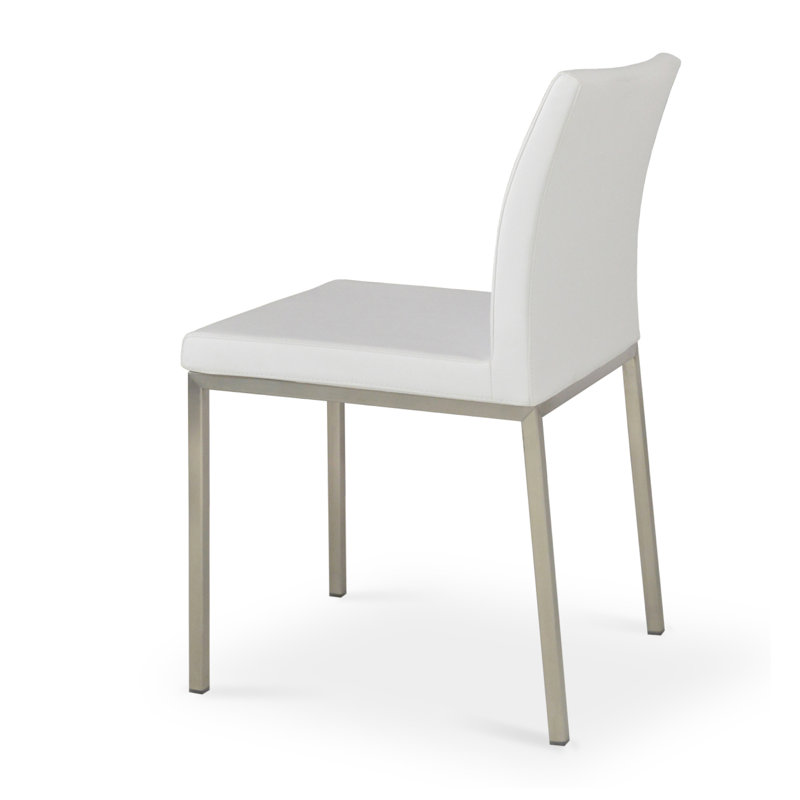 Chaise d'appoint en métal Aria, ppm blanc, Acier inoxydable
