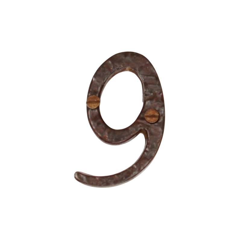 Numéro de maison à fixation flottante en métal 2 po, 9