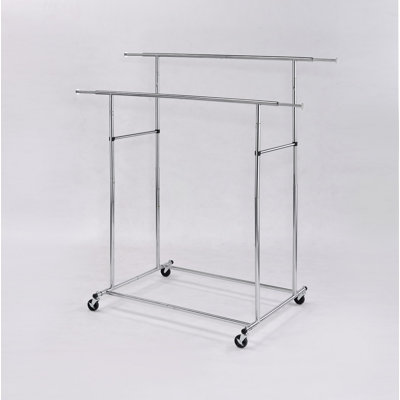 65" Dual Bar Adjustable Industrial Garment Rack