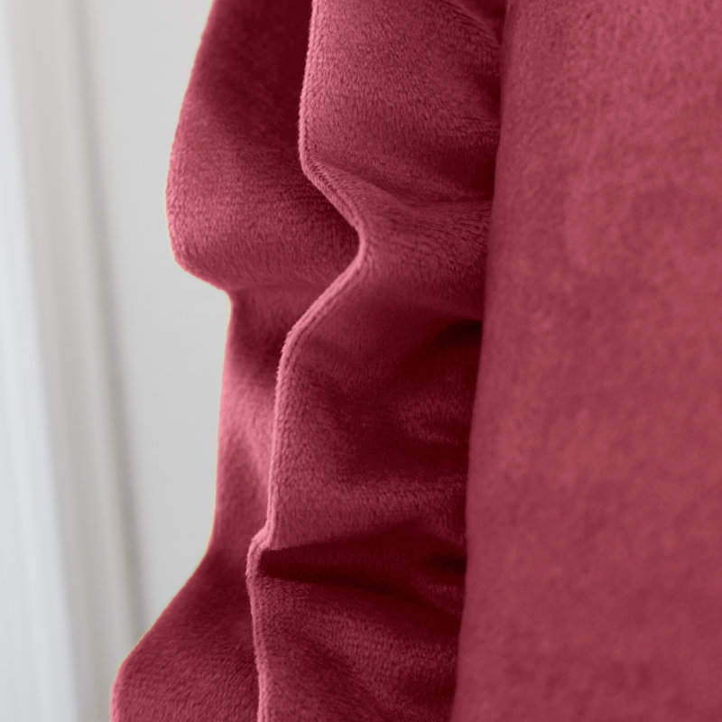 So Soft Touch Double Frill Cushion Cover, Red