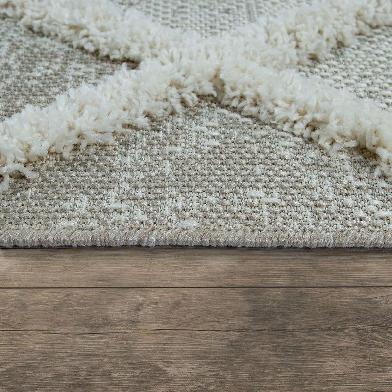 Wightman Rectangle Geometric Shaggy Indoor / Outdoor Area Rug, Rectangle 80 x 150cm