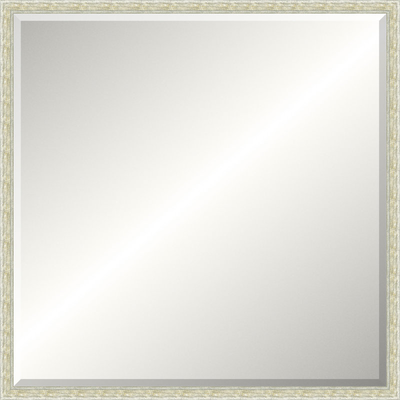Textured White Legacy Mirror, Medium Square