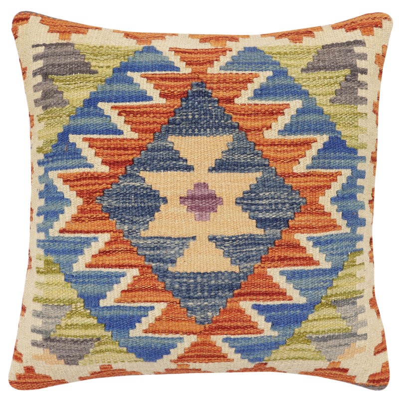 100% Wool Throw Square Pillow Cover & Insert