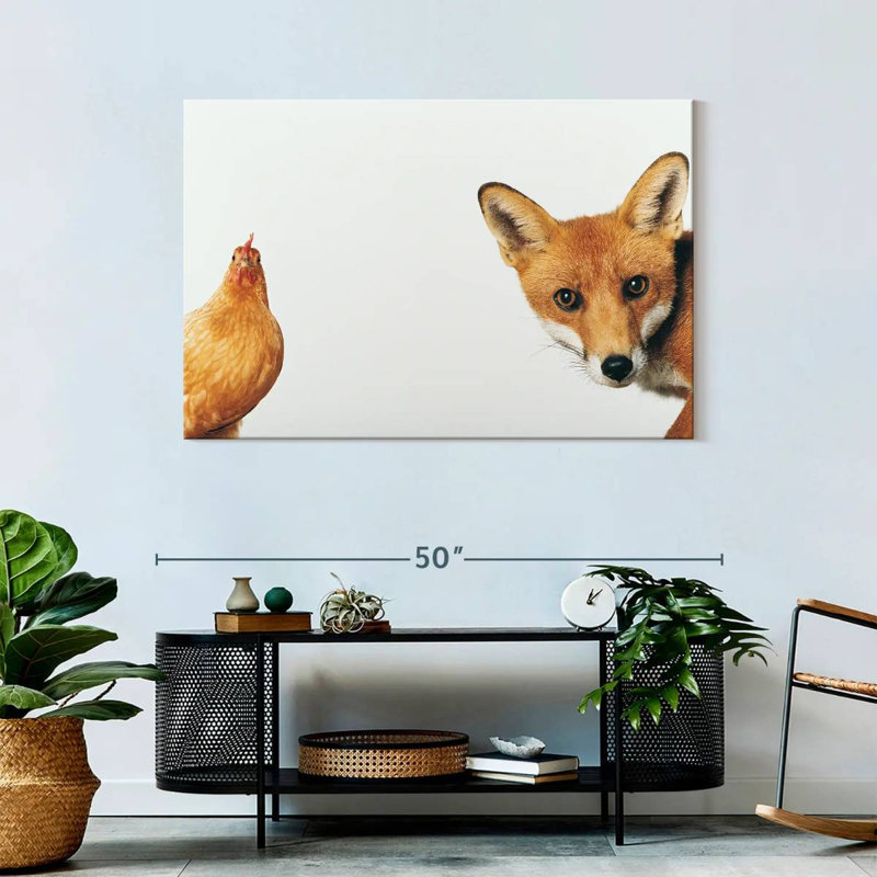 Brampt Chicken And Fox, 30" H x 45" W