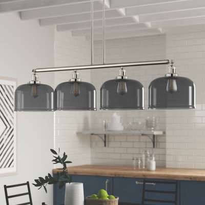 Luminaire suspendu linéaire à 4 lumières pour îlot de cuisine Barahona