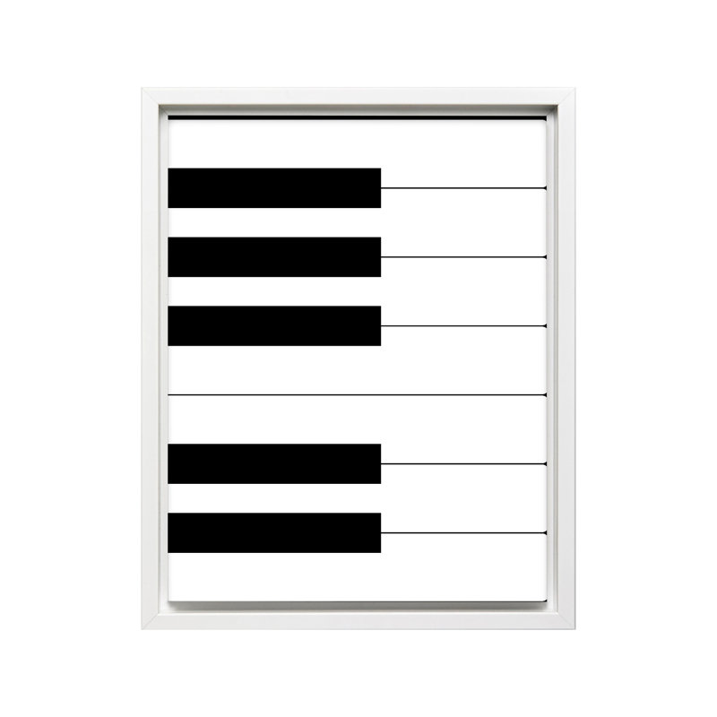Touches de piano, Canvas, White Framed, H 11 po x l 14 po