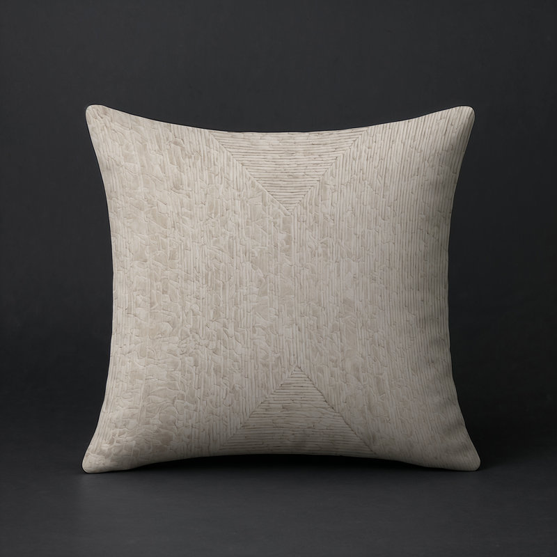 Coussin décoratif intérieur / extérieur gris Modern Modern, Carré 16 po, Beige / brun clair abstrait