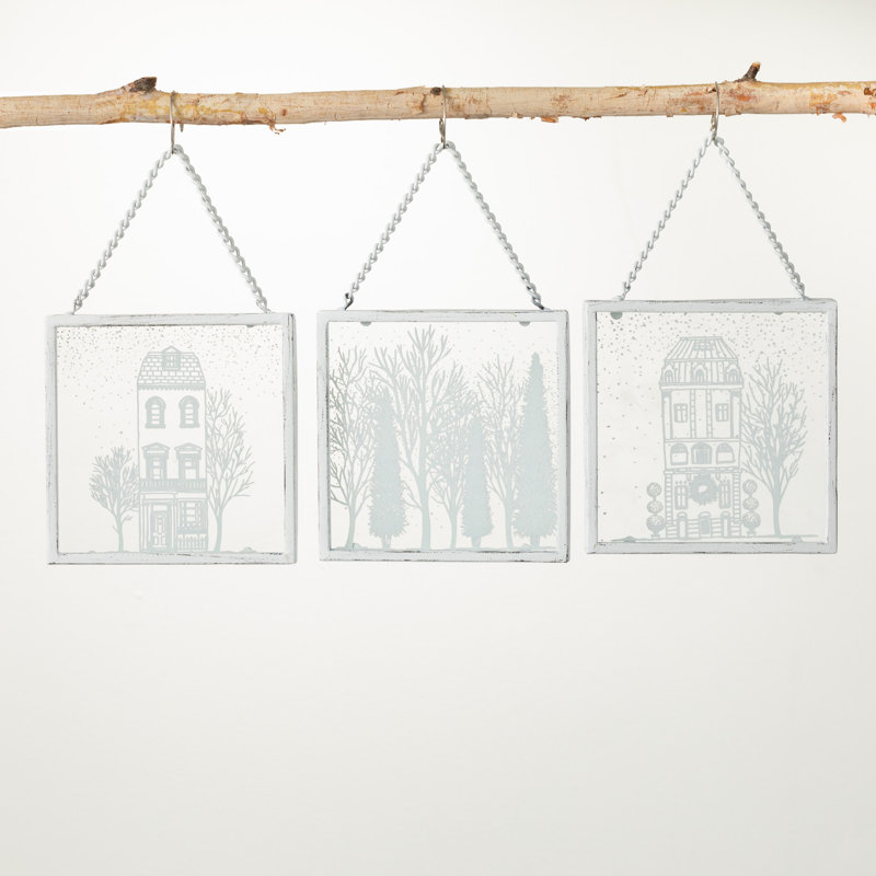 Ornements de village-silhouette - ensemble de 3