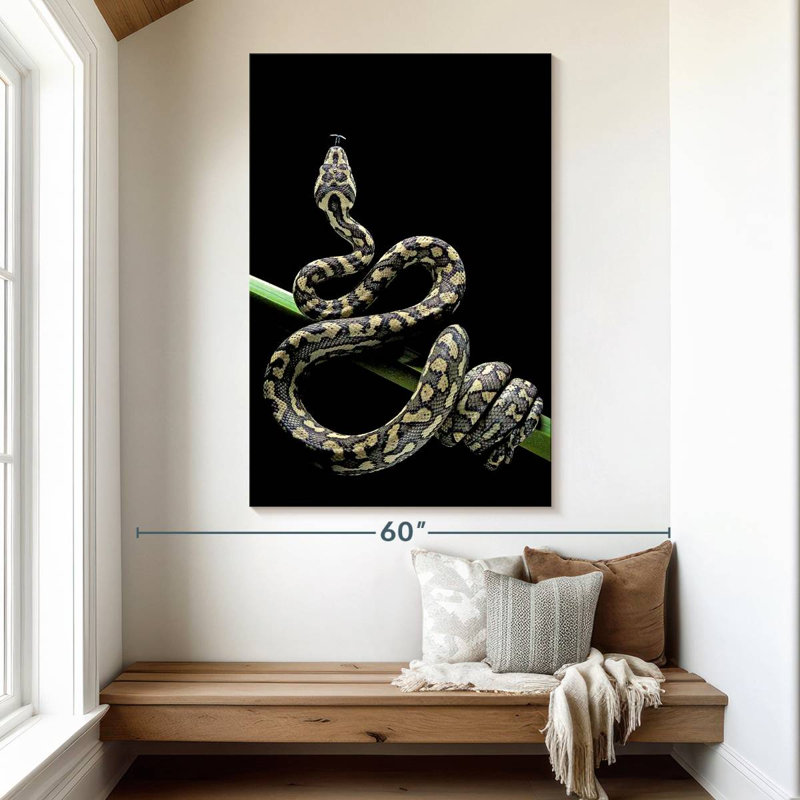 Poised Carpet Python, 51" H x 34" W