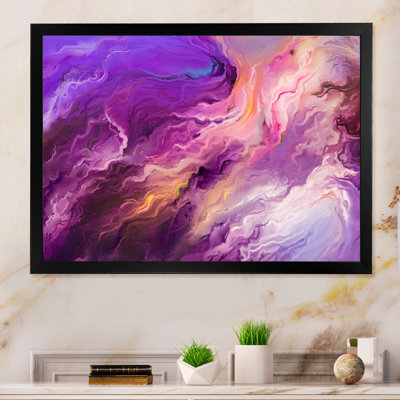 «Purple Vibrant Ink Storm II», reproduction sur toile flottante