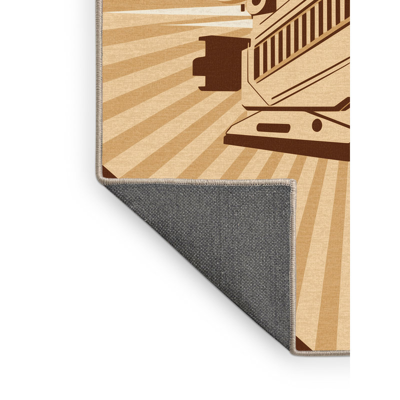 Tapis moelleux et moelleux au look rétro et rétro de Glenmore, 3x5