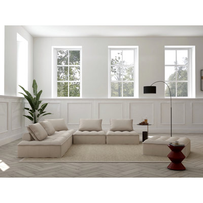 Rigoberto 6 - Piece Velvet Sectional