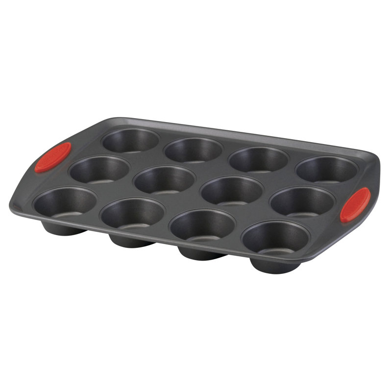 Gray Non-Stick 12-Cup Oven Safe Muffin Pan
