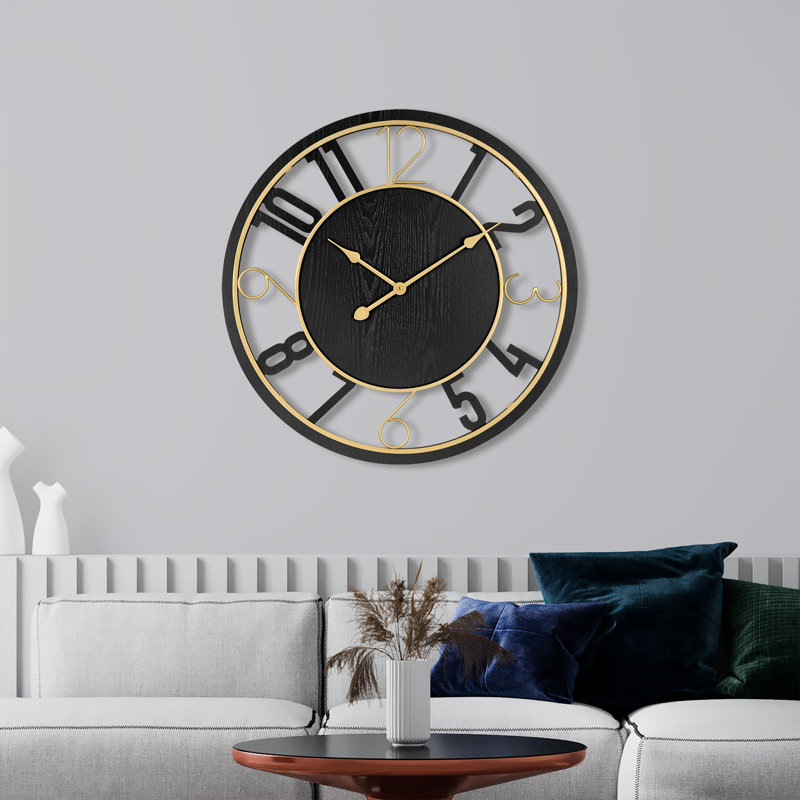  Horloge murale 24 po, Noir, noir, noir, noir