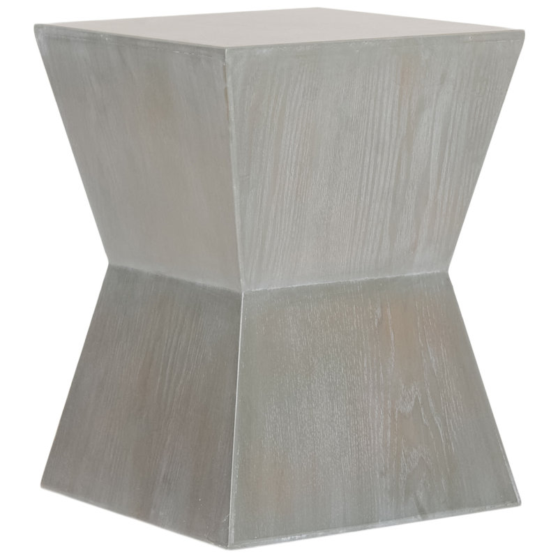 Drum End Table, French Grey