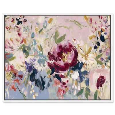 "Romantiques floraux", impression sur toile encadrée par Art Remedy, cadre blanc, 36 x 30