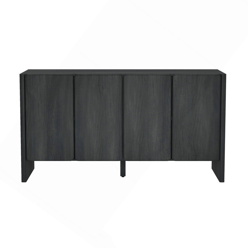 Linda 60-in. Modern Sideboard with 4 Adjustable Shelves in Charcoal Gray, Charcoal Gray