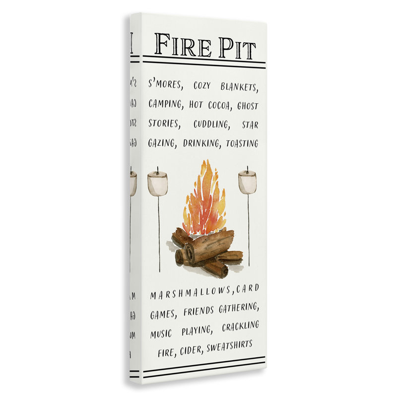 "Fire Fire & Marshmallows", art mural par Corrine Rose Designs, H 48 po x l 20 po