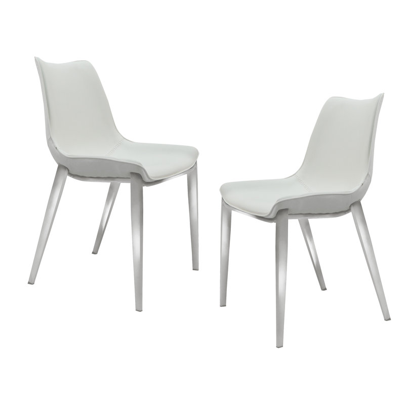 Chaise d'appoint rembourrée Naveena, Blanc