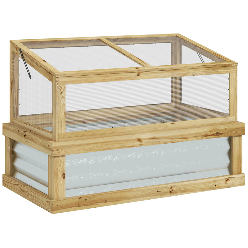 Lit de jardin surélevé avec serre en polycarbonate Outsunny