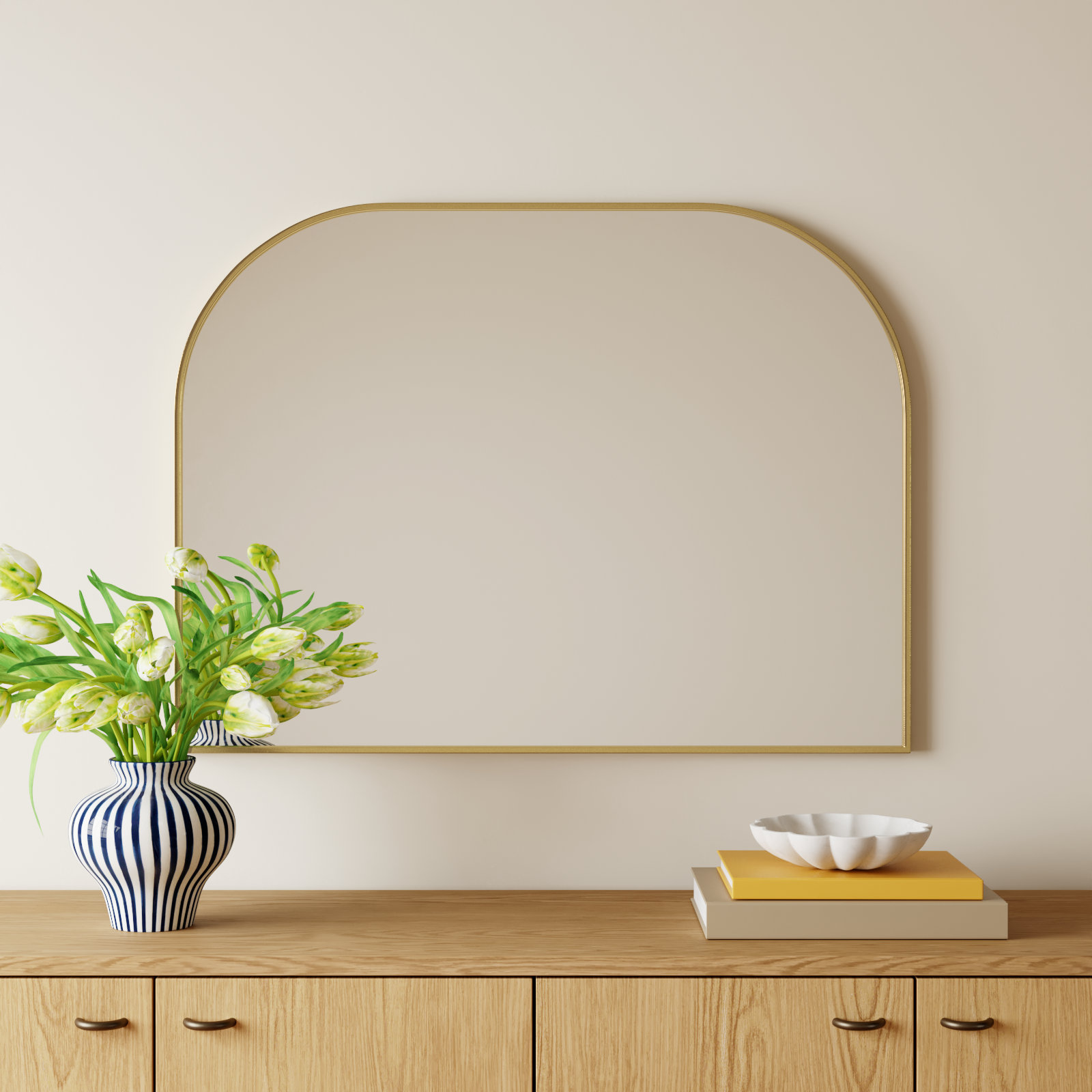 Sabine Accent Mirror, Brass, 30" x 40"