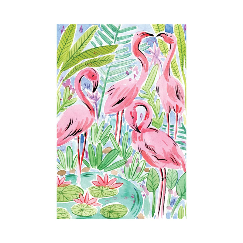 «Wild Natation I» par Melissa Wang - peinture sur toile tendue, H 40 po x l 26 po x P 1,5 po