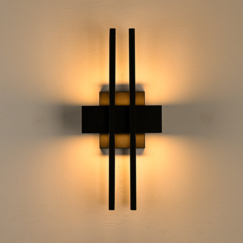 18 po Applique murale d'extérieur à DEL 2 x 10 W intégrée sable noir à intensité variable, intensité variable, 3000 K