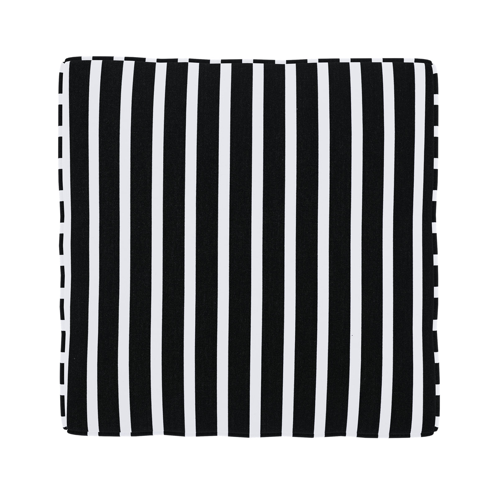 Eliana Sunbrella® Patio Ottoman, Shore Classic Black Stripe Sunbrella®