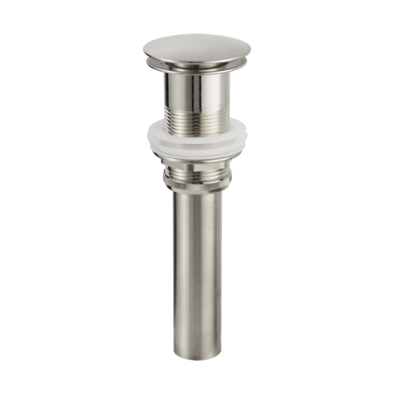Pop-Up Bathroom Sink Drain Stopper without Overflow, Bathroom Sink Drain Assembly without Overflow, Brushed Nickel