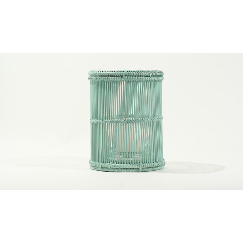 Glass Tabletop Hurricane, Turquoise