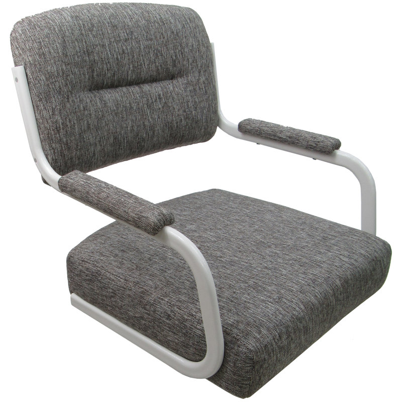 Tabouret de bar pivotant 30 po Jomiah, Blanc, Gris clair