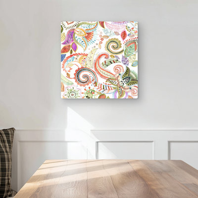 Watercolor Paisley Floral Metal Print | Patterns Bedroom Decor