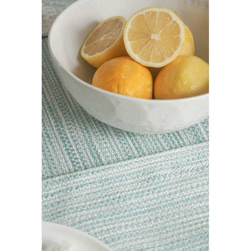 Bay View Striped Table Runnner, Aqua