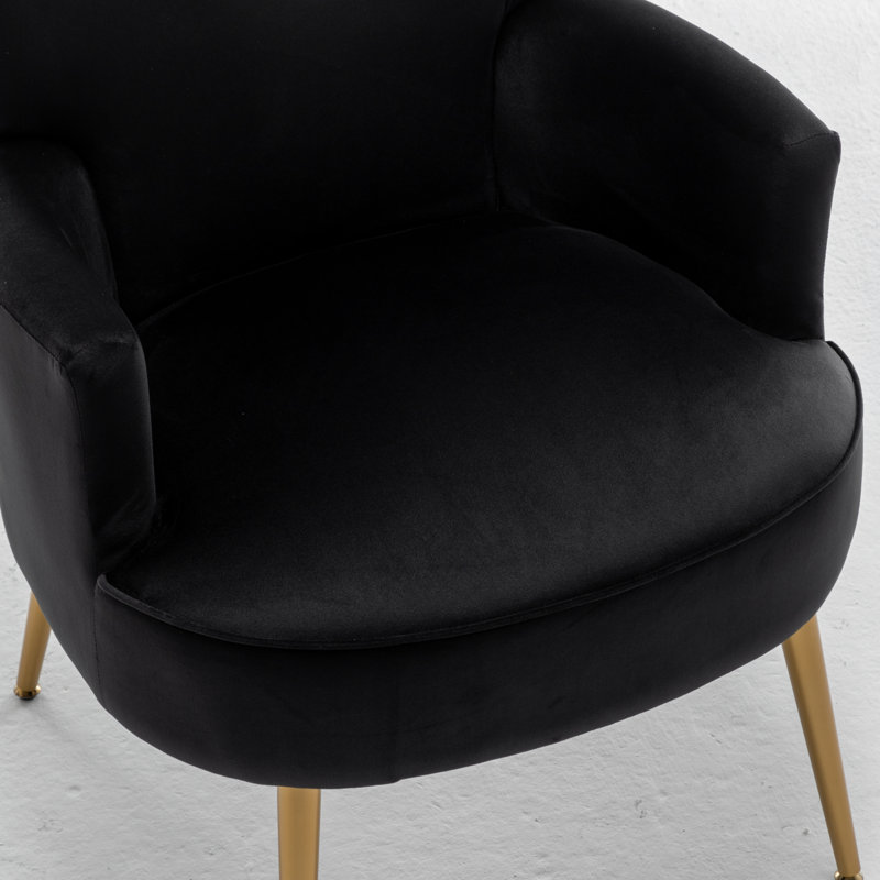 Ramisa Velvet Armchair, Black Velvet